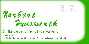 norbert hauswirth business card